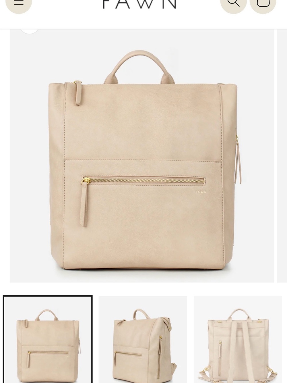 The Fawn + Nordstrom Square Diaper Bag - Beige
